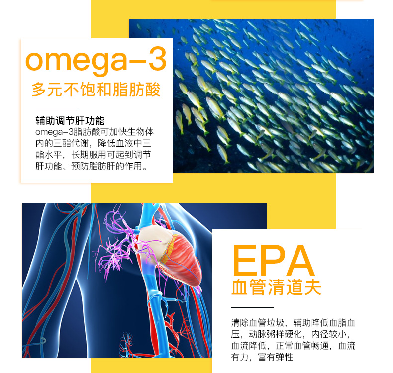 Chăm sóc sức khỏe dầu cá biển sâu viên nang mềm 2 chai omega 3 Sản phẩm chăm sóc sức khỏe trung niên của Úc omega-3 - Thức ăn bổ sung dinh dưỡng bổ sung kẽm
