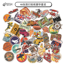 46 outdoor sports waterproof luggage tie rod suitcase laptop mobile phone skateboard guitar sticker