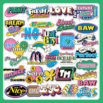 31 Wave Art Teenage Girl Stickler Graffiti SUITCASE LAPTOP IPAD PHONE STICKER WATERPROOF