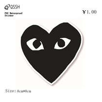 Single Tide brand black peach heart waterproof luggage sticker travel trolley case mobile phone skateboard guitar dead fly sticker