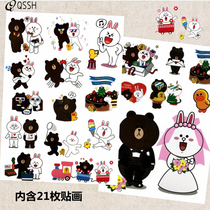 21 Bear rabbit cute cartoon luggage sticker trolley case travel skateboard guitar computer motorcycle sticker