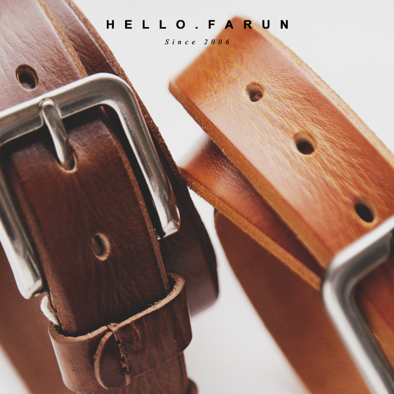 Fanu American Simple Street Casual Men's Simple Leather Belt Casual Versatile Head Layer Pin Buckle Belt Pants