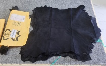 Italy STEFANIA black anti-velvet lambskin leather material 0 8-0 9mm soft