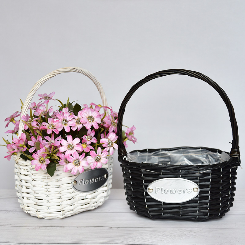 Liuchō woven flower basket Home Decorative Flowers Dry Flowers Inserts Flower Basket Ideas Green Plant Multi Meat Flower Pot Gift Basket