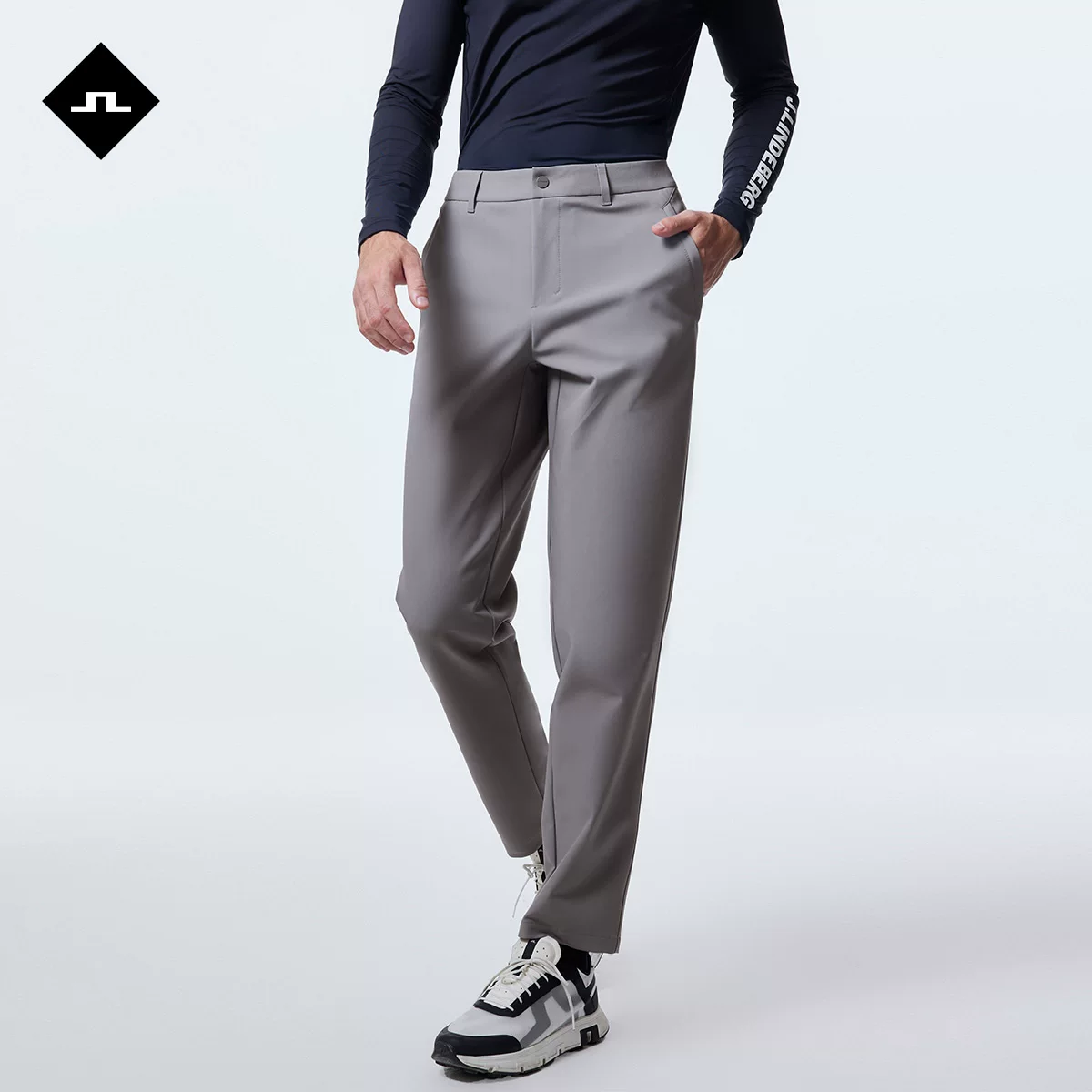 SPRING/SUMMER мужские кожезаменители JLINDEBERG, комфортные, эластичные, простой casual штаны с молнией