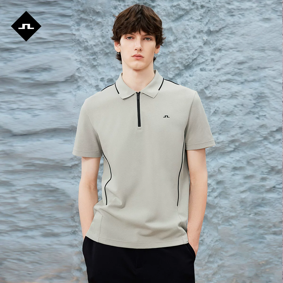 Мужское летнее спортивное эластичное polo, slim fit, с коротким рукавом, стиль