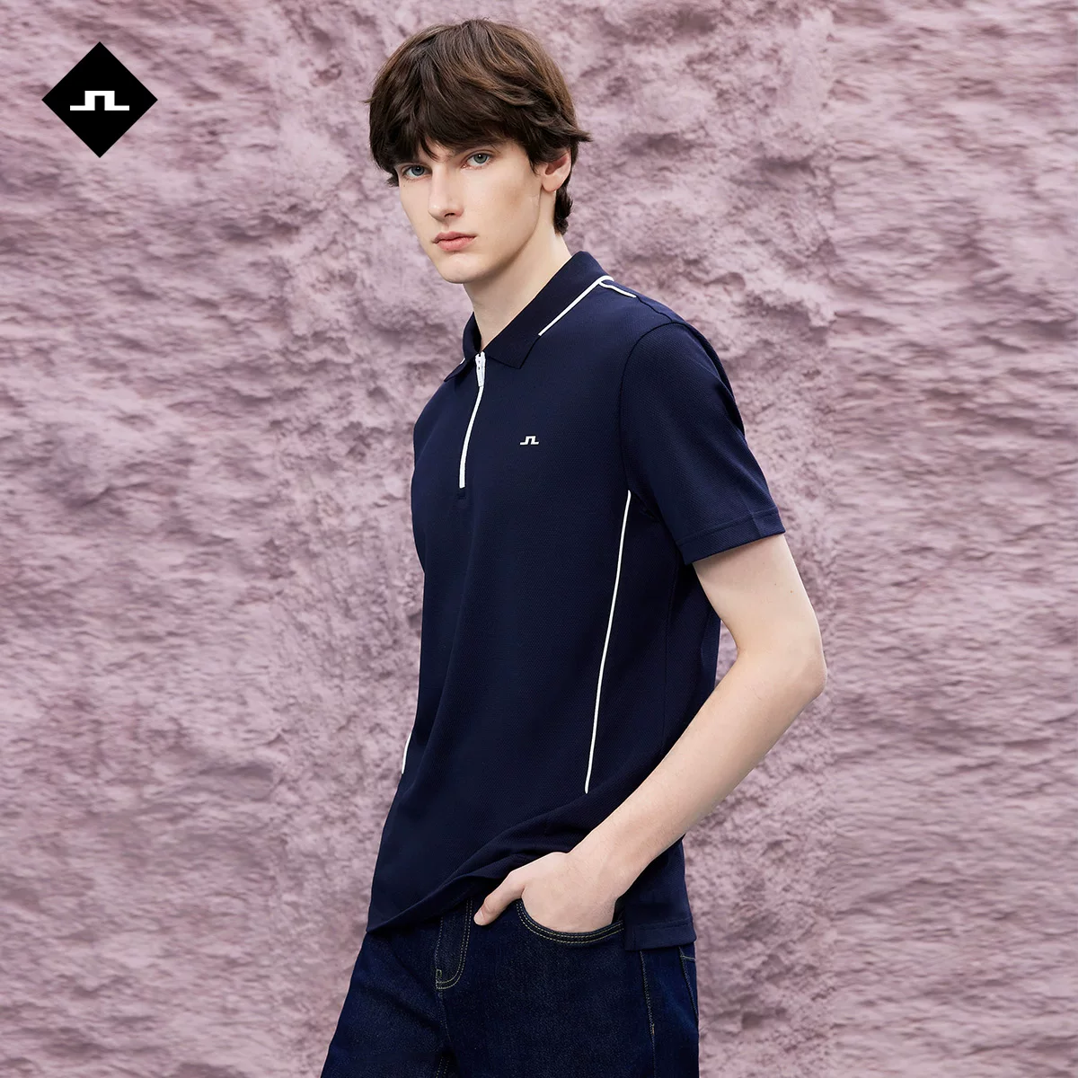 Мужское летнее спортивное эластичное polo, slim fit, с коротким рукавом, стиль
