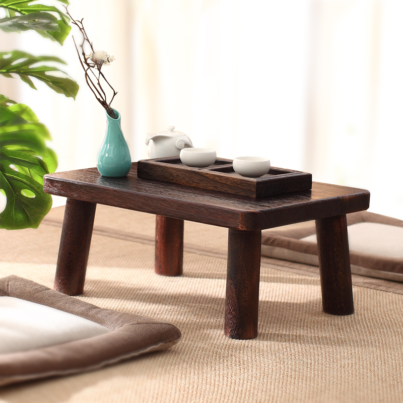 Day Style Meditation Tatami short foot pit table Home solid wood Tea table table Mini floating window table small tea table terrace table-Taobao