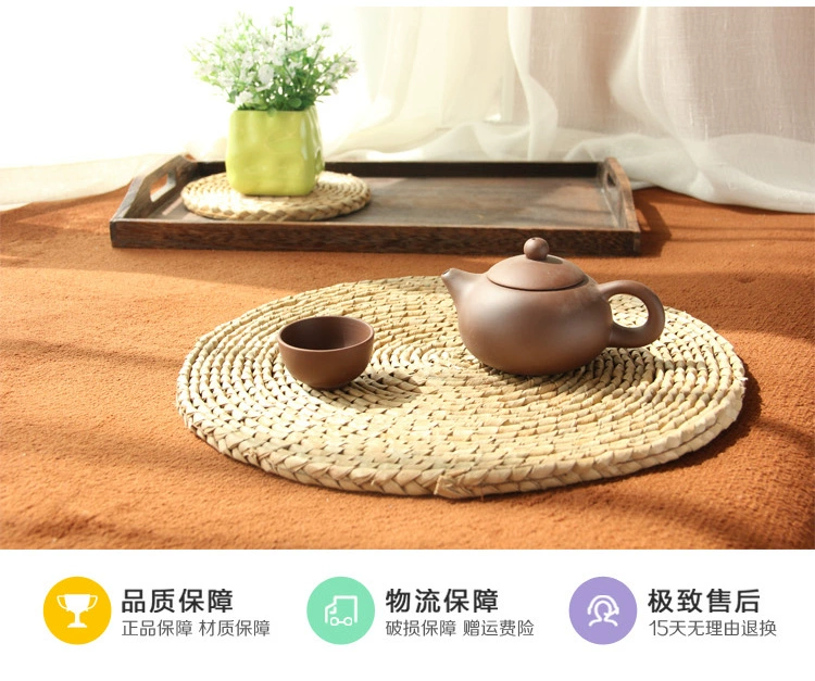 Trà lễ zero với trà mat tea set rơm nồi nồi nồi sắt nồi cát màu tím cách nhiệt mat placemat đế lót ly đơn giản mục vụ