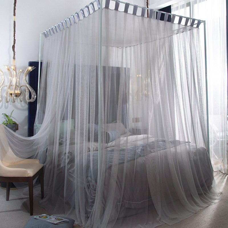 Palace Floor Landing Princess Mosquito Net Home Bracket Fixed Thickening Encrypted Three Doors New Convenient Unsplit Wash 1 m 5 Bed