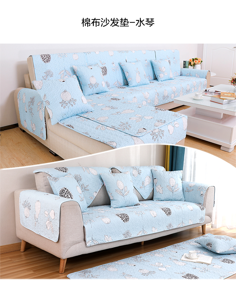 Bông vải ghế sofa đệm Four Seasons chung trượt che bộ toàn bộ phòng khách sofa đệm bông bìa bao gồm tất cả các bìa phổ - Ghế đệm / đệm Sofa đệm sofa