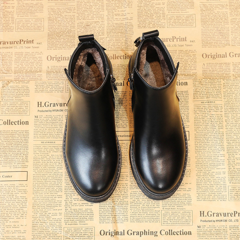 Giày cao gót đế xuồng mùa thu ngắn cổ đông mới 2018 boots cao cổ