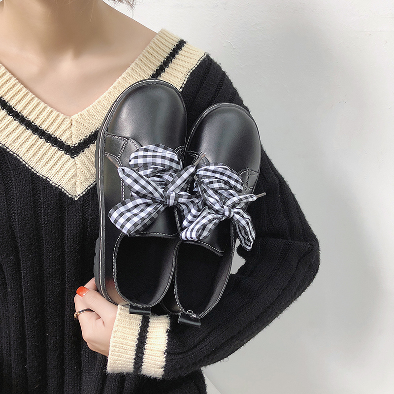 Giày nữ đế xuồng đế thấp 2018 mùa thu mới đơn giày tròn cổ thoải mái gót thấp vuông với giày lớn giay bitis nữ