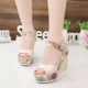 Mùa hè mới 2018 Phiên bản Hàn Quốc của giày dép nữ sang trọng Phong cách Harajuku từ khóa thời trang hoang dã giày nêm