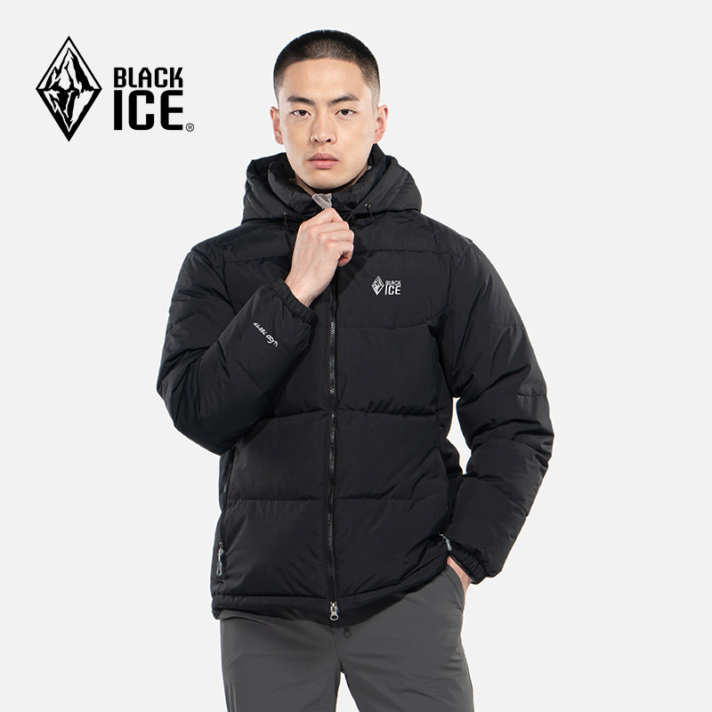 Black ice classic pivot outdoor wind plug hat feather jacket men short velvet 700 Puff down jacket 8509
