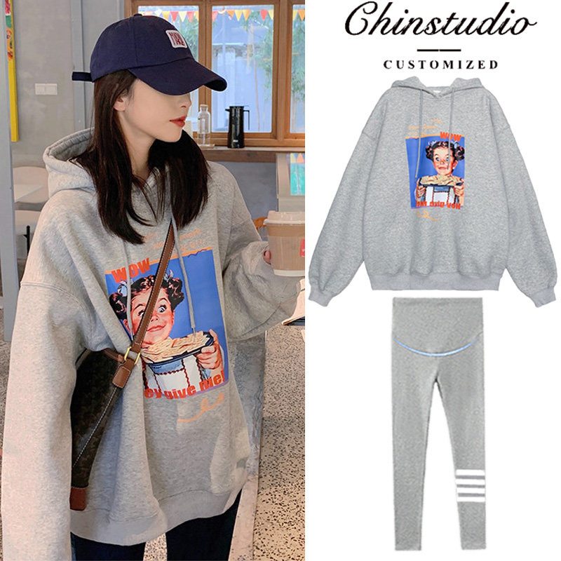 Pregnant woman Autumn Fashion Suite Fashion style 2021 Senior progestin dress Spring autumn new online Red Pregnancy Autumn Pregnant pregnant women's blouses