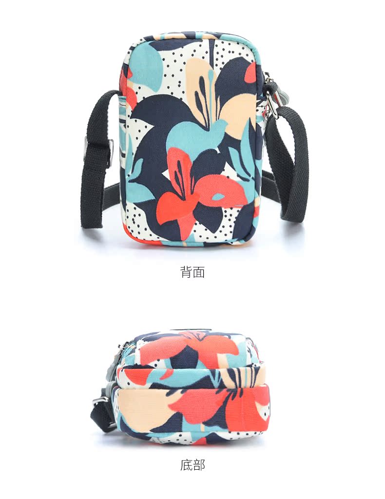 Findpop túi điện thoại di động nữ 2019 mới mini crossbody túi nylon vai túi vải in ví tiền ví nữ mini