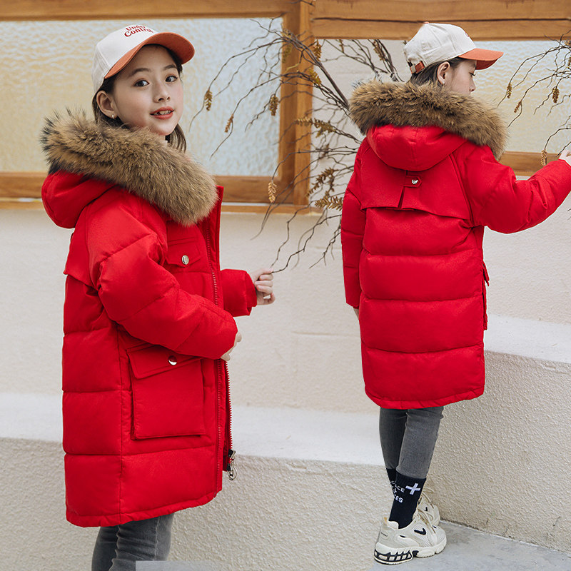 Girl's down jacket The long version of the Korean version of the Korean version of the Korean version Anti-Ji Qingkurang Special price Children's suit down clothes CUHK Tong thickened