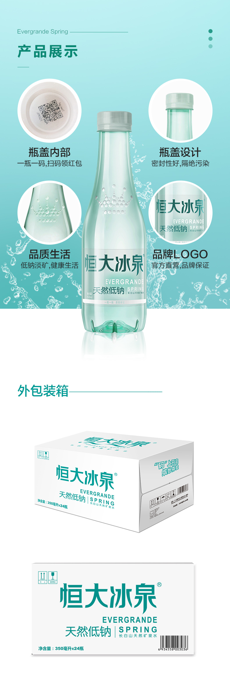 恒大冰泉 低钠天然矿泉水 500mlx24瓶 券后42.9元包邮 买手党-买手聚集的地方