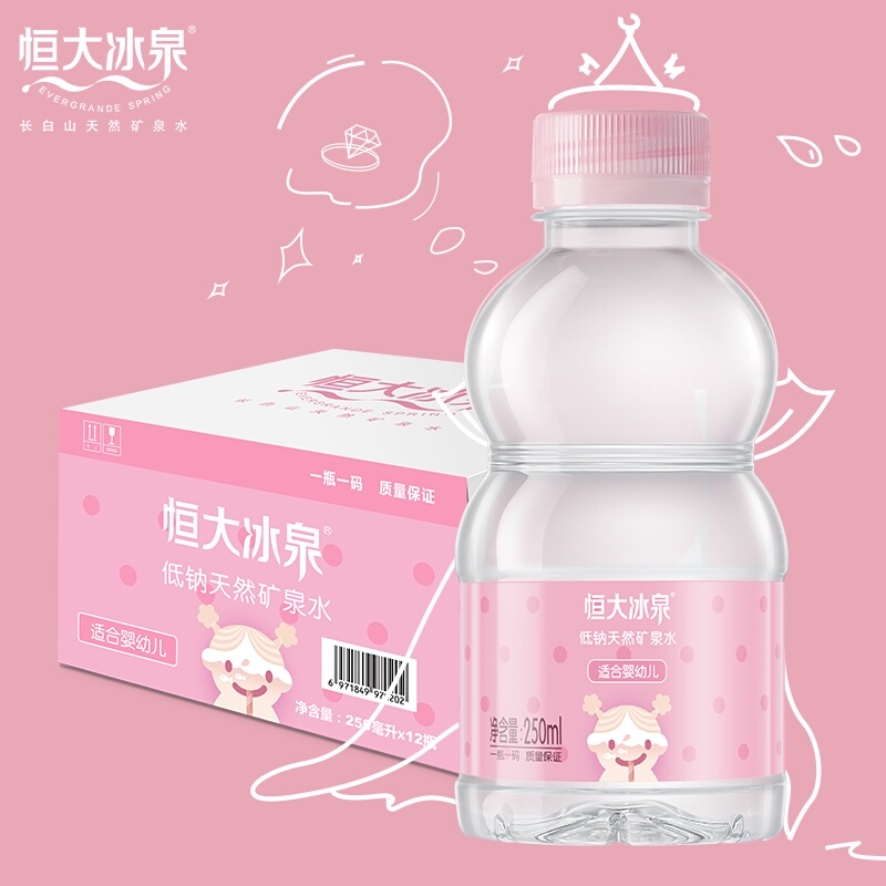 恒大冰泉 宝宝水 婴儿水 250ml*12瓶 天猫优惠券折后¥26包邮(¥36-10)蓝瓶、红瓶可选 恒大冰泉 宝宝水 婴儿水 250ml*12瓶 天猫优惠券折后¥26包邮(¥36-10)蓝瓶、红瓶可选