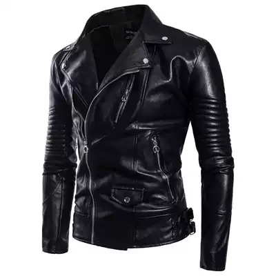 Leather clothing men's coat trend large size Harley motorcycle spring and autumn 2021 new men's machine clothing leather jacket men's clothing
