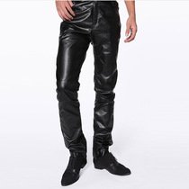 Winter leather pants men's tide motorcycle pants men's slim PU pants men's pants fashion leggings boots pants