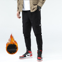 Winter plus velvet padded cotton men's overalls casual pants men's fashion brand youth Harlan leggings men