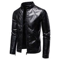 Foreign trade mens clothing leather clothes 2022 new Inlan Black Collar Big Code Locomotive Leather Clothing Casual Leather Jacket Jacket Man