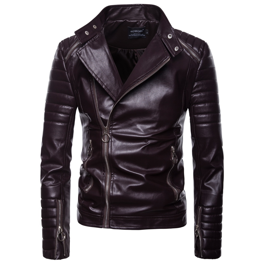 Foreign trade men's cable-stayed rock male khale khale leather clothes European and American motorcycle classic jacket men's equipment