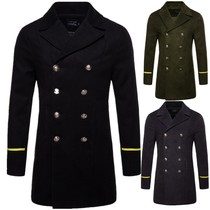 The elegant foreign trade men's coat wool trench coat in the long Korean version of slim wool woolen men's coat men