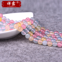 Zen Du Jasper candy chalcedony round beads cut surface scattered beads DIY bracelet necklace with beads beads jewelry accessories