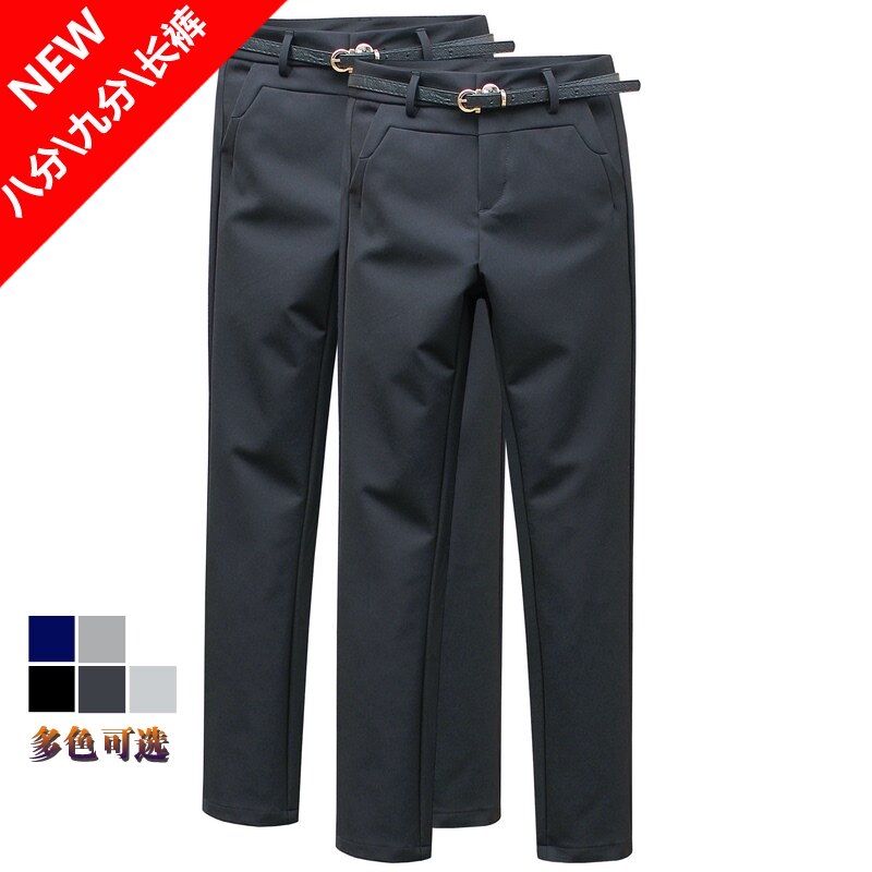 Trousers women's spring and autumn thin straight large size formal work OL professional pants Korean version pencil pants pants nine-point pants