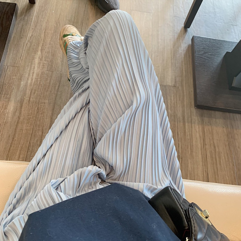 Pregnant Woman Broadlegged Pants Summer Thinly Outside Wearing Folds Straight Drum Pants Loose Tow Long Pants Pituality Casual Pants Spring Autumn