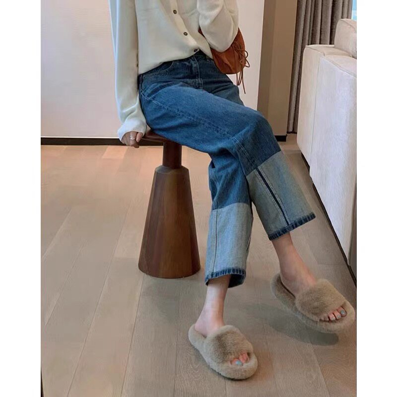 Pregnant women jeans nine spring and autumn 2023 new outer wear thin, high legs splice and long legs