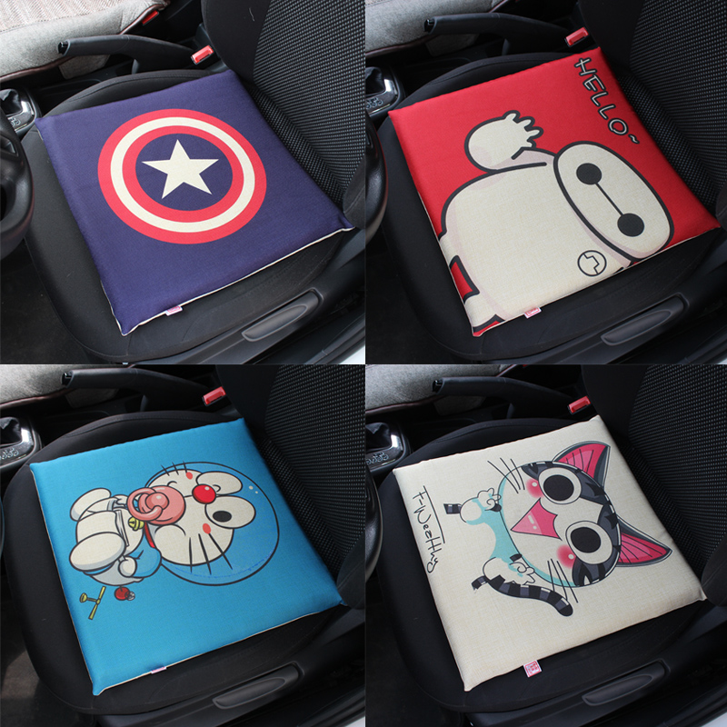 Cartoon Car Memory Cotton Cushion Student Chair Cushion Office Seat Cushion Subcotton Linen Slow Rebound Square Season Universal