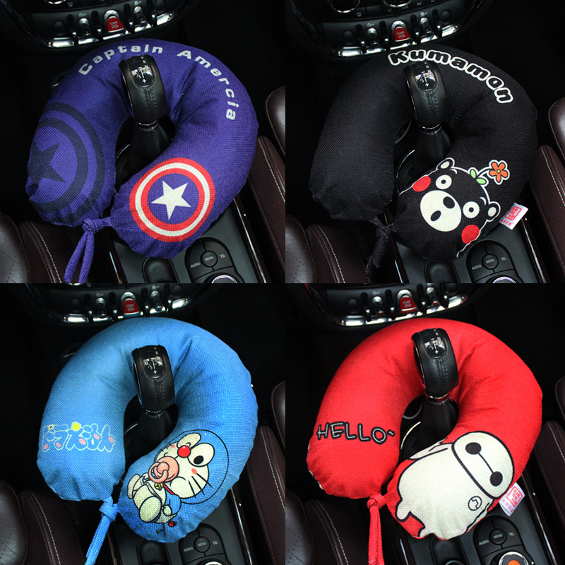 Cotton Linen U Shaped Head Pillow Cartoon U Shaped Neck neck Car plane Travel Break Men and women Tide Cards Personality