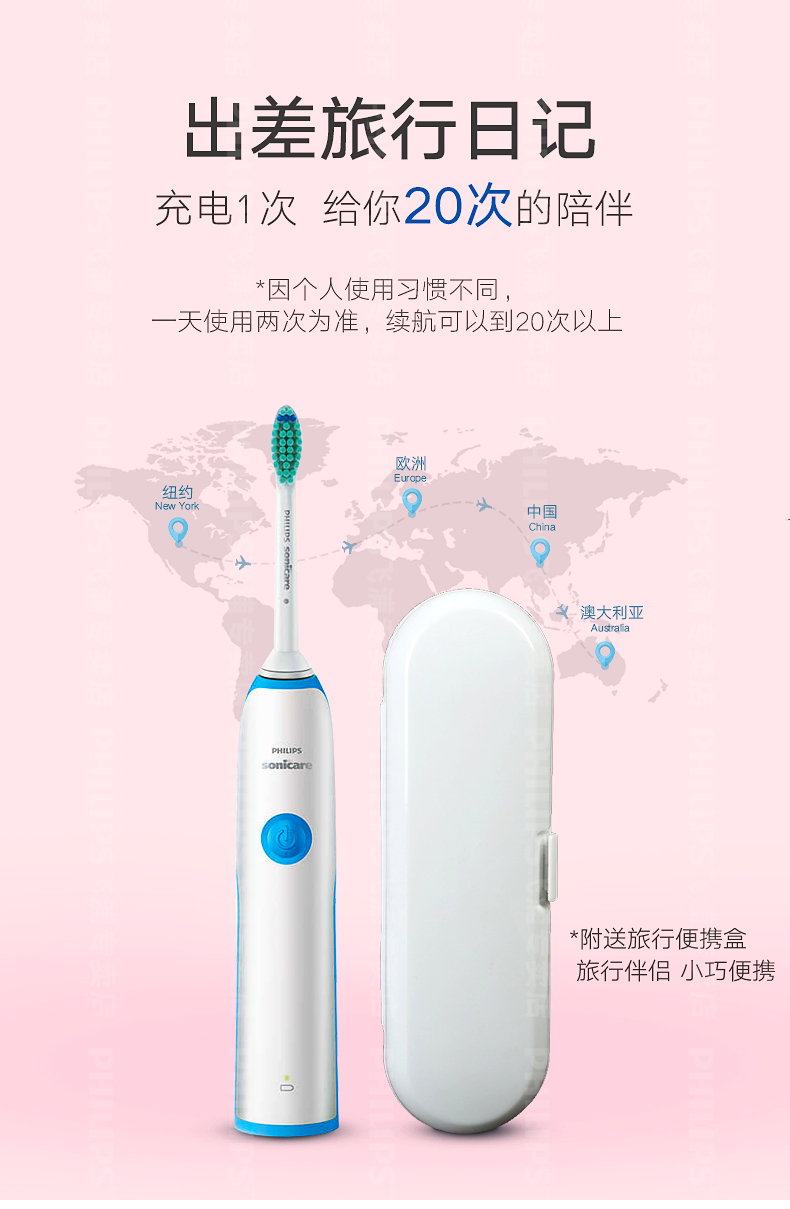 飞利浦 HX3216 入门级声波电动牙刷 23000次/分钟 图5