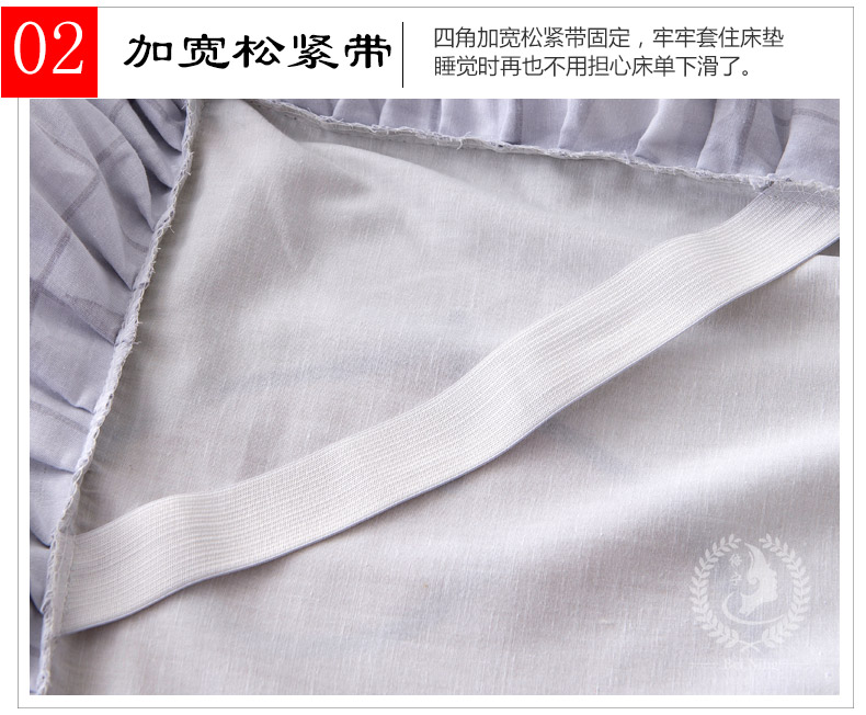 Bénin chống trượt giường vải trải giường trải giường đơn mảnh cotton 1,8 m 2.0m trải giường loại chống bụi ga giường có viền