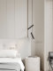 Minimalist Italian-Style Lamp, Bedroom Bedside Pendant Light, Artistic Stainless Steel Strip Spotlight, High-End Small Pendant Light with Single Head