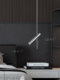 Italian Minimalist High-End Stainless Steel Bedroom Bedside Pendant Light Long Rod Art Single-Head Pendant Rod Strip Spotlight Silver Lamp