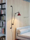 Nordic Living Room Sofa Background Wall Lamp Restaurant Creative Long Rod Bedroom Bedside Reading Lamp Swing Arm Lamp Plug-In High-End