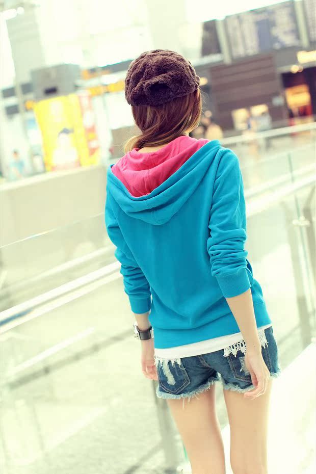 Áo len nữ mùa thu mỏng phần rắn màu cardigan lỏng mỏng kích thước lớn trùm đầu dây kéo thể thao áo khoác giản dị áo kiểu nữ