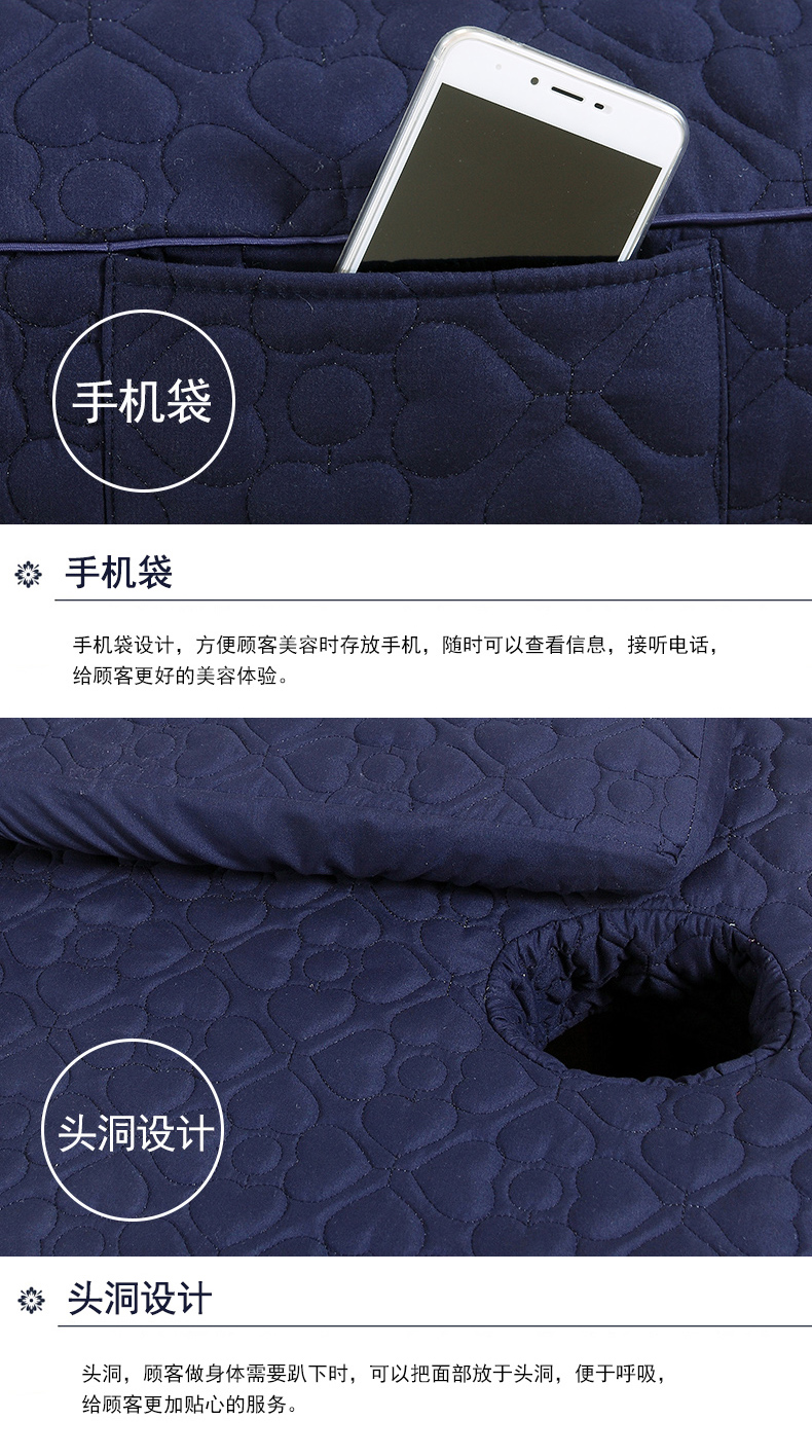 Jin Yuxin gió quốc gia thẩm mỹ viện trải giường bốn bộ giường làm đẹp đặc biệt massage làm đẹp giường đặt với lỗ châu Âu khăn trải giường spa
