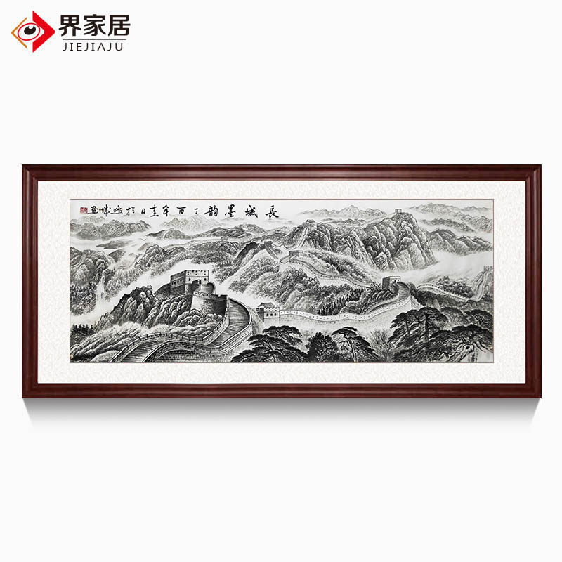 The Wanli Great Wall Handpainted Chinese ink landscape relies on the Mountain State Painter's Office Hall Living room for the painting and painting of the Great Wall Painter