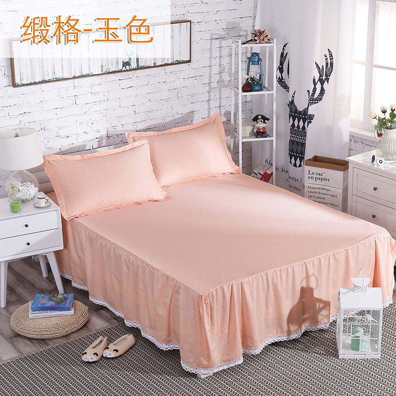 Trải giường cotton đơn mảnh giường loại váy cotton twill chăn mền Simmons 1.8 m giường gạo nệm bìa giường nhóm thứ tự