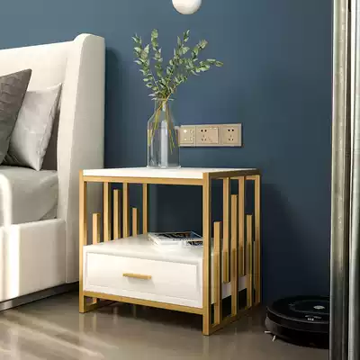 Bedside table simple modern small cabinet iron storage cabinet simple Nordic light luxury mini bedroom bedside storage cabinet