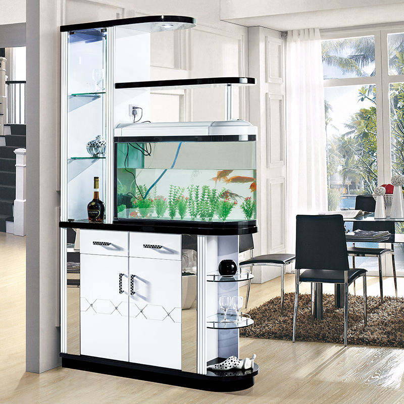Minimalist modern entrance door living-room Xuanguan with fish cylinder Wine Cabinet Screen Partition Room With Double Sided Shoe Cabinet Door Hall Decorated Cabinet