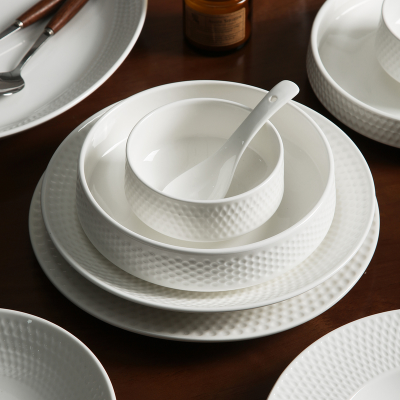 White Dinnerware Set for Housewarming, Ceramic Bowls for Home Use, 2026 New Model, High Aesthetic Bowl and Plate Set, Beautiful Soup Bowls and Dinner Plates White Dinnerware Set for Housewarming, Ceramic Bowls for Home Use, 2026 New Model, High Aesthetic Bowl and Plate Set, Beautiful Soup Bowls and Dinner Plates