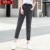 Quần cotton và vải lanh nữ giản dị 2019 xuân mới chín quần thun lưng quần rộng size rộng quần harem chân quần - Quần Harem Quần Harem