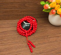 Buddhist College with red Huaiye rosary beads 108 red beads holding rosary